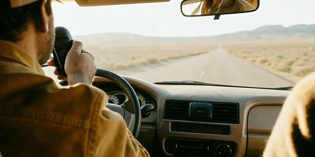 Arizona driver preparing for an ignition interlock device breath test