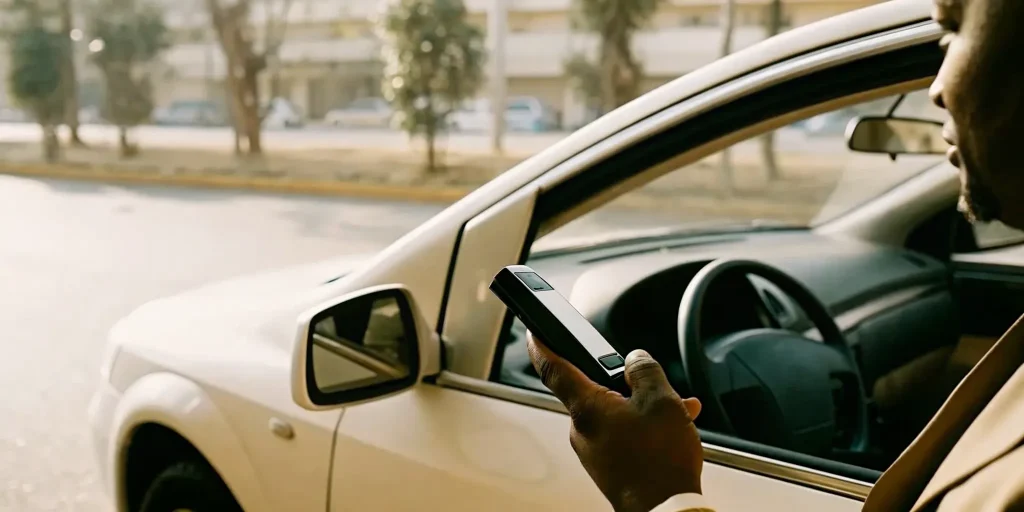 Driver checking a missed ignition interlock calibration appointment reminder