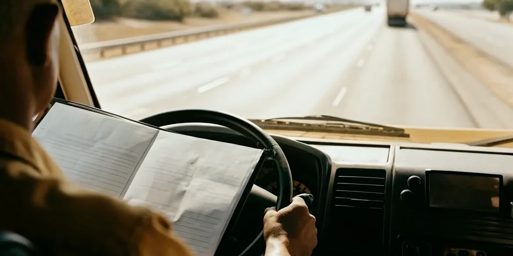 Commercial truck driver reviewing ignition interlock device requirements in Arizona