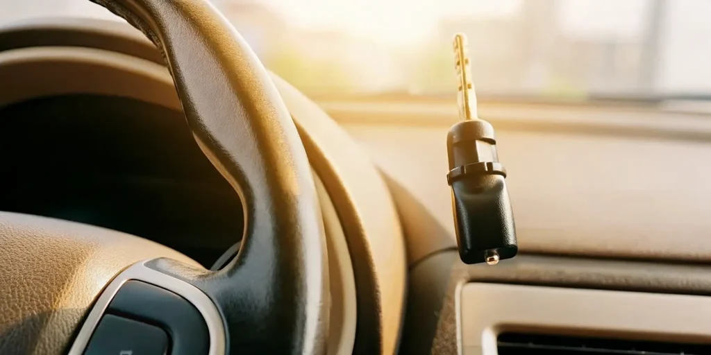 Arizona ignition interlock device installed in a vehicle dashboard