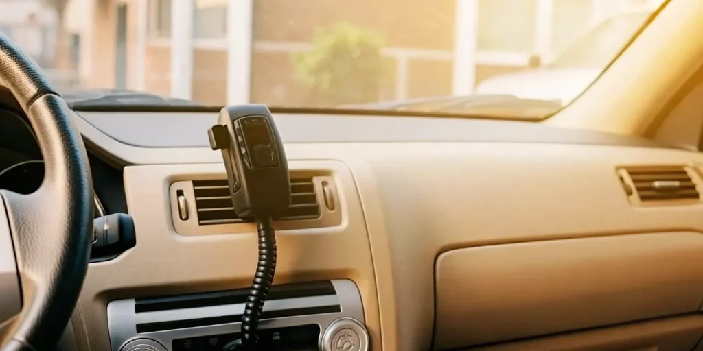 Modern ignition interlock device installed in a car dashboard