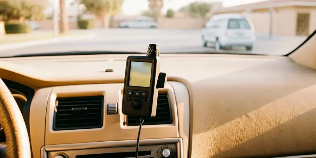 Ignition interlock device installed in a car dashboard in Arizona