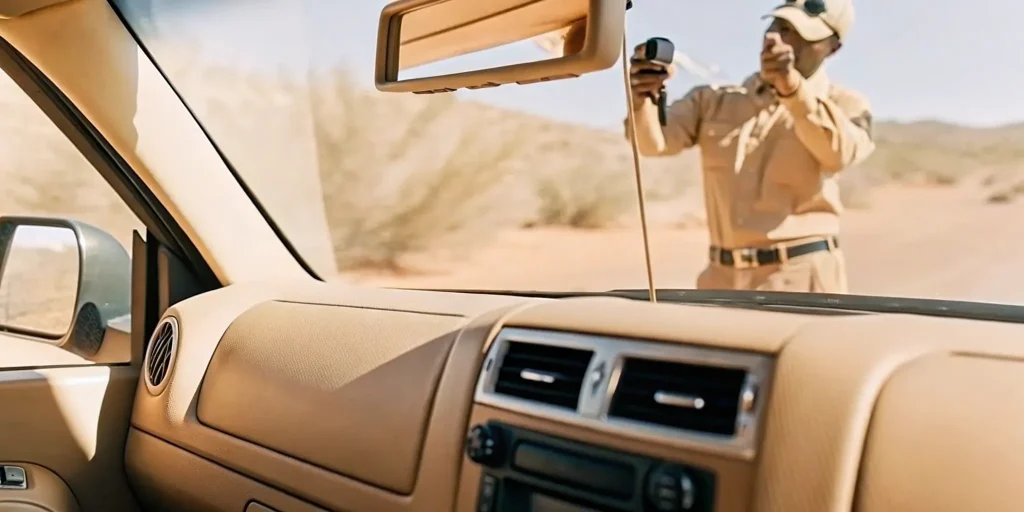 Certified technician installing an ignition interlock device in a vehicle