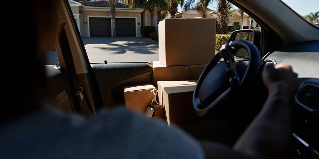 Driver preparing to move household belongings while managing an ignition interlock requirement