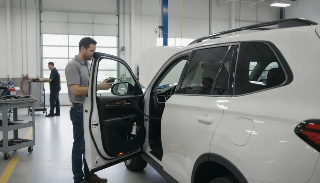 Arizona driver planning an ignition interlock maintenance appointment with a service technician