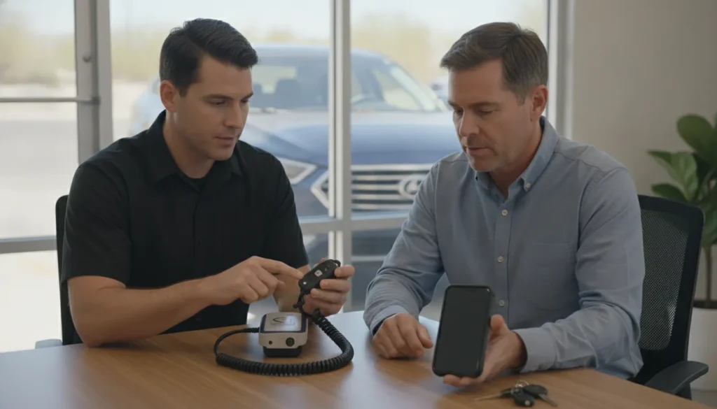 Arizona driver preparing vehicle and compliance details for an ignition interlock quote